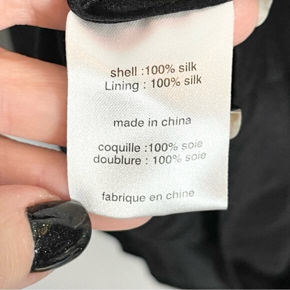 Adam Lippes Silk Mini Dress Women’s size 6 black - Picture 7 of 8